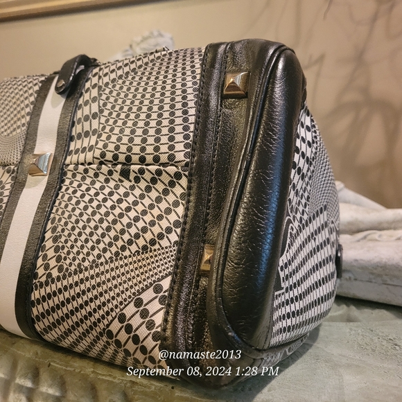 L.A.M.B. Gwen Stefani Samburu Speedy Satchel Leather Canvas Designer Celeb #33 - Picture 11 of 17